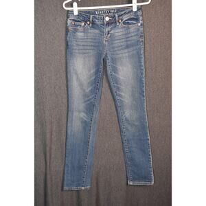 Aeropostale Women's 27x27 Distressed Denim Blue Jeans Slim Fit